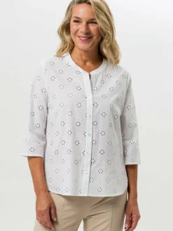 Frank Walder Blusen*Damen Bluse weiß uni