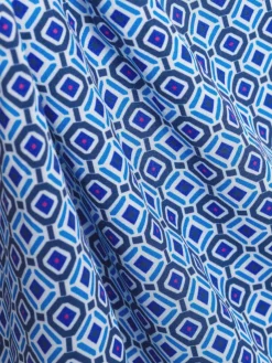 Franco Callegari Blusen*Damen Bluse blau weiß gemustert