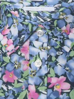 brookshire Blusen*Damen Bluse blau rosa gemustert