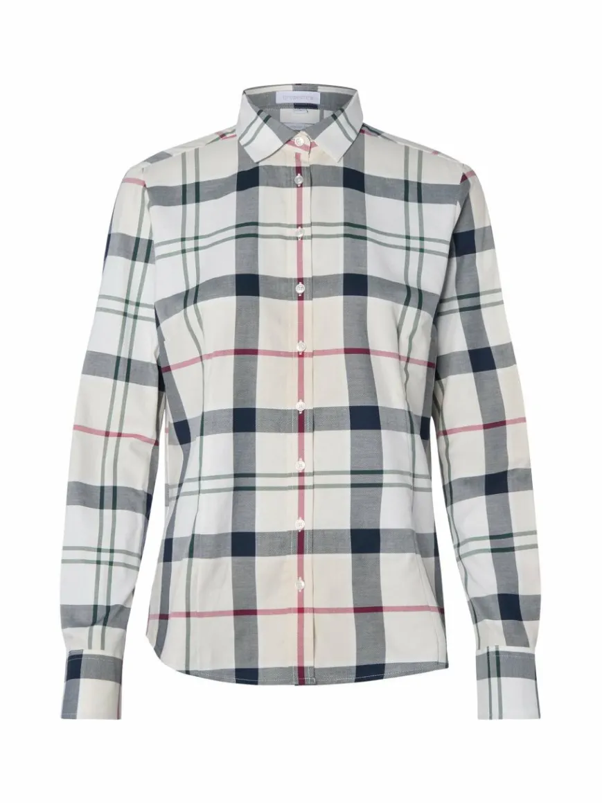 brookshire Blusen*Damen Bluse ecru marine kariert