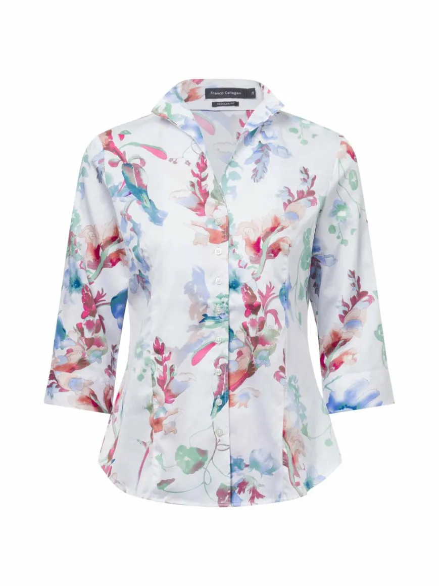 Franco Callegari Blusen*Damen Bluse mehrfarbig weiß gemustert