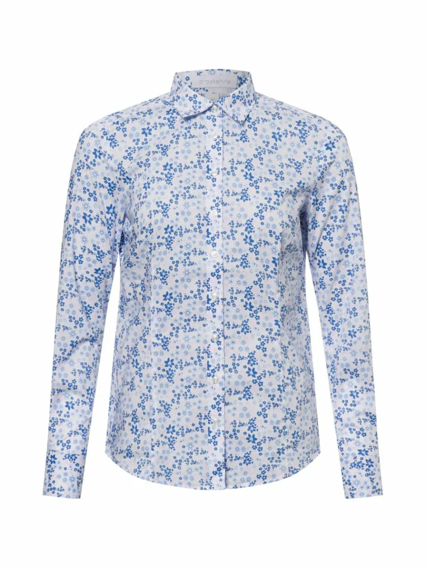 brookshire Blusen*Damen Bluse blau weiß uni