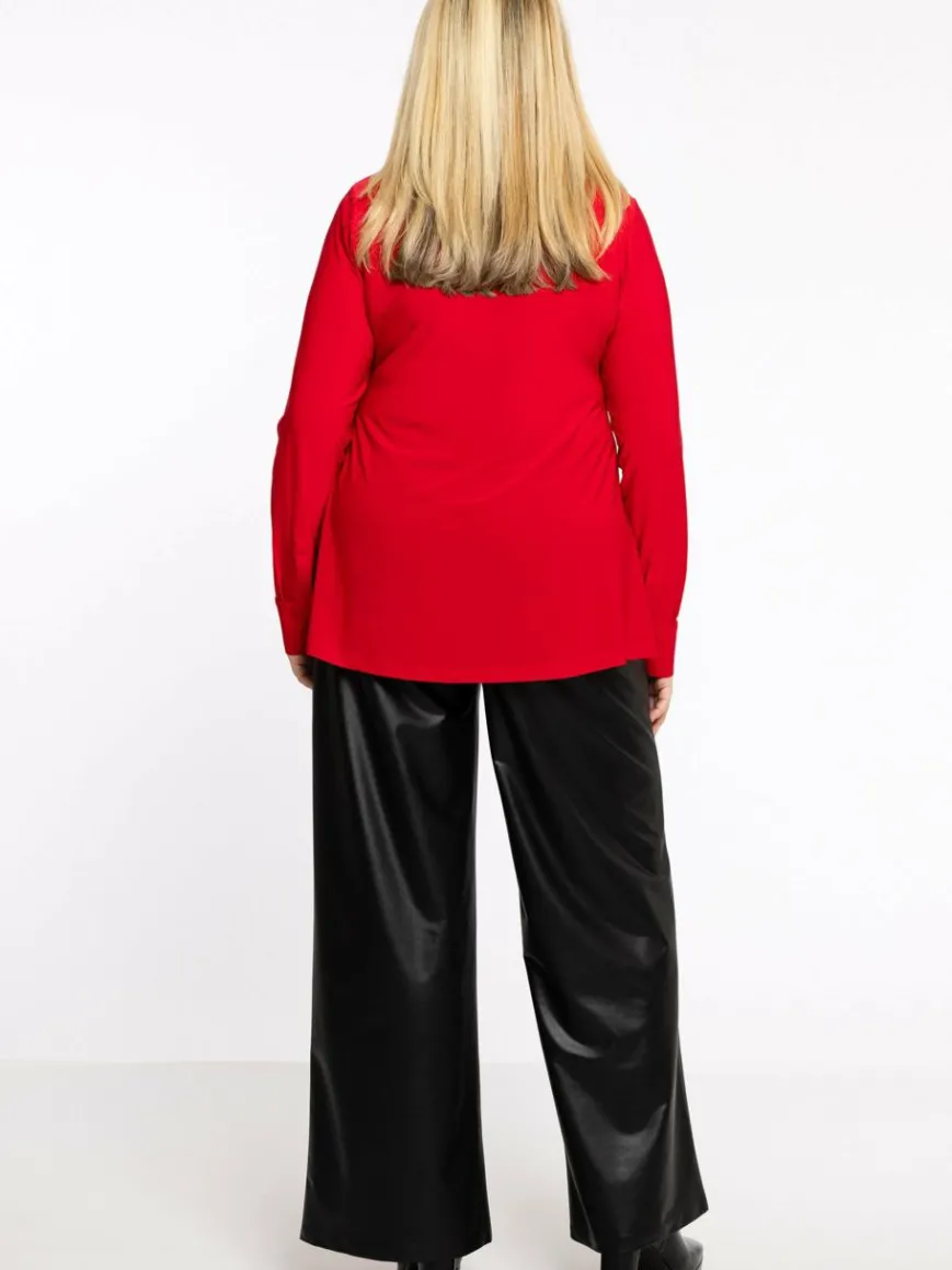 YOEK Blusen*Damen Bluse rot uni