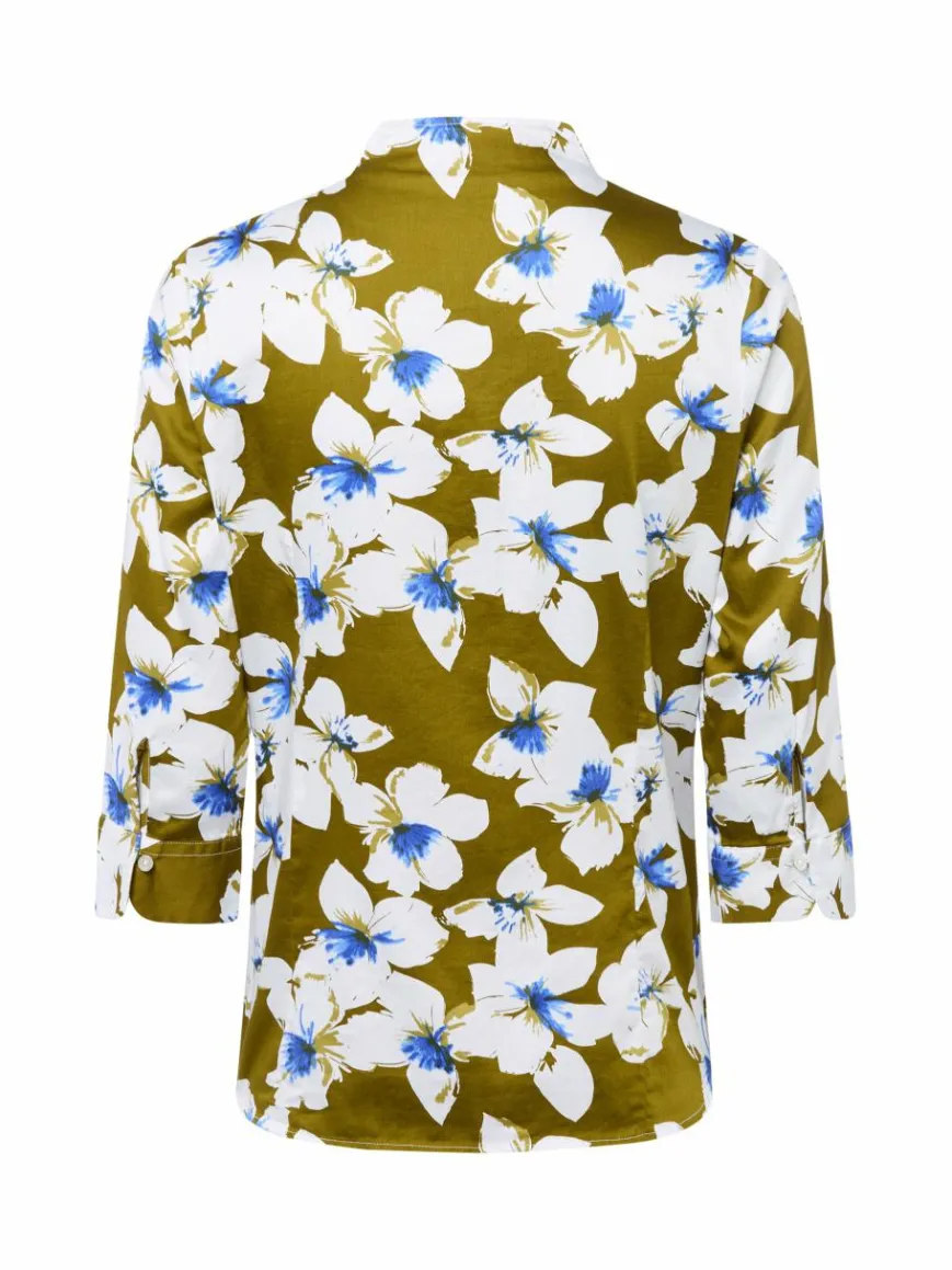 Franco Callegari Blusen*Damen Bluse khaki mehrfarbig gemustert