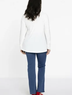 YOEK Blusen*Damen Bluse weiß uni