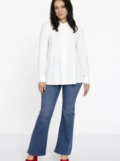 YOEK Blusen*Damen Bluse weiß uni