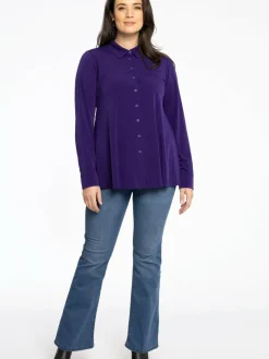 YOEK Blusen*Damen Bluse lila uni