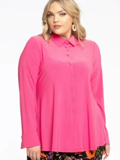 YOEK Blusen*Damen Bluse rosa uni