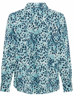 Olsen Blusen*Damen Bluse blau bedruckt
