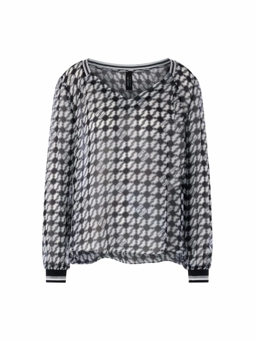 Marc Cain Blusen|Shirts & Tops*Damen Bluse blau gemustert