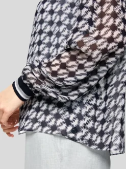 Marc Cain Blusen|Shirts & Tops*Damen Bluse blau gemustert