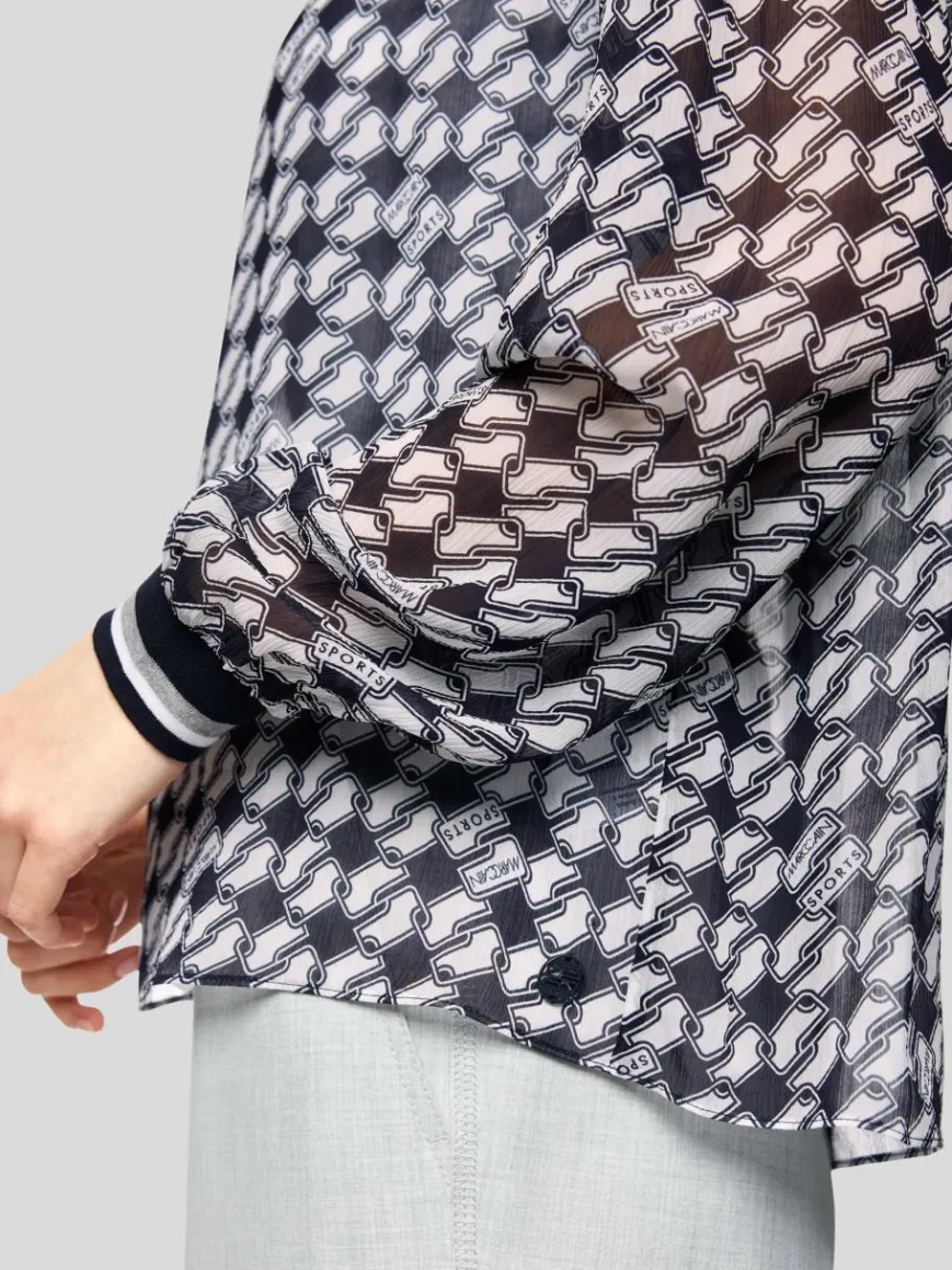 Marc Cain Blusen|Shirts & Tops*Damen Bluse blau gemustert