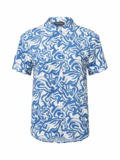 Franco Callegari Blusen*Damen Bluse indigo weiß gemustert