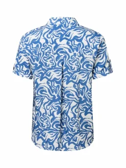 Franco Callegari Blusen*Damen Bluse indigo weiß gemustert