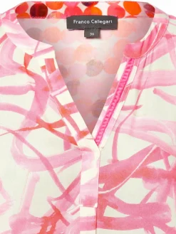 Franco Callegari Blusen*Damen Bluse ecru rosa gemustert