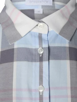 brookshire Blusen*Damen Bluse hellblau ecru kariert