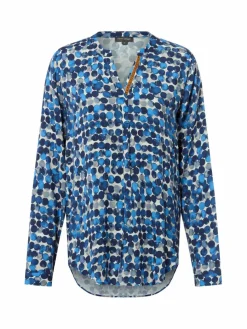 Franco Callegari Blusen*Damen Bluse blau indigo gepunktet