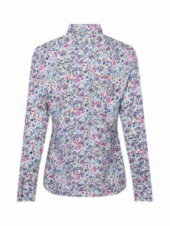 brookshire Blusen*Damen Bluse weiß hellblau gemustert