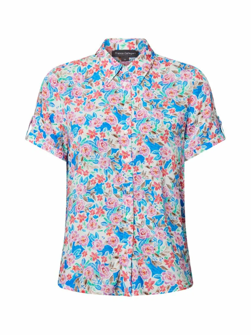 Franco Callegari Blusen*Damen Bluse pink mehrfarbig gemustert