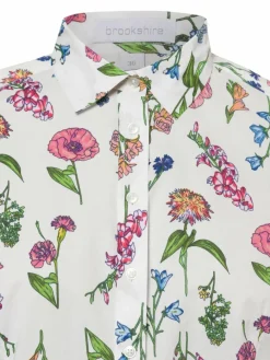 brookshire Blusen*Damen Bluse weiß mehrfarbig gemustert