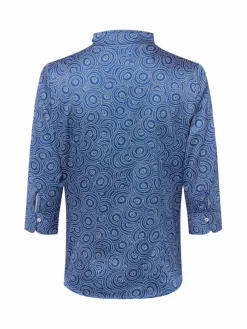 Franco Callegari Blusen*Damen Bluse indigo weiß gemustert