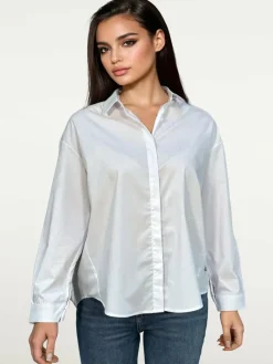 Frieda & Freddies Blusen*Damen Bluse weiß uni