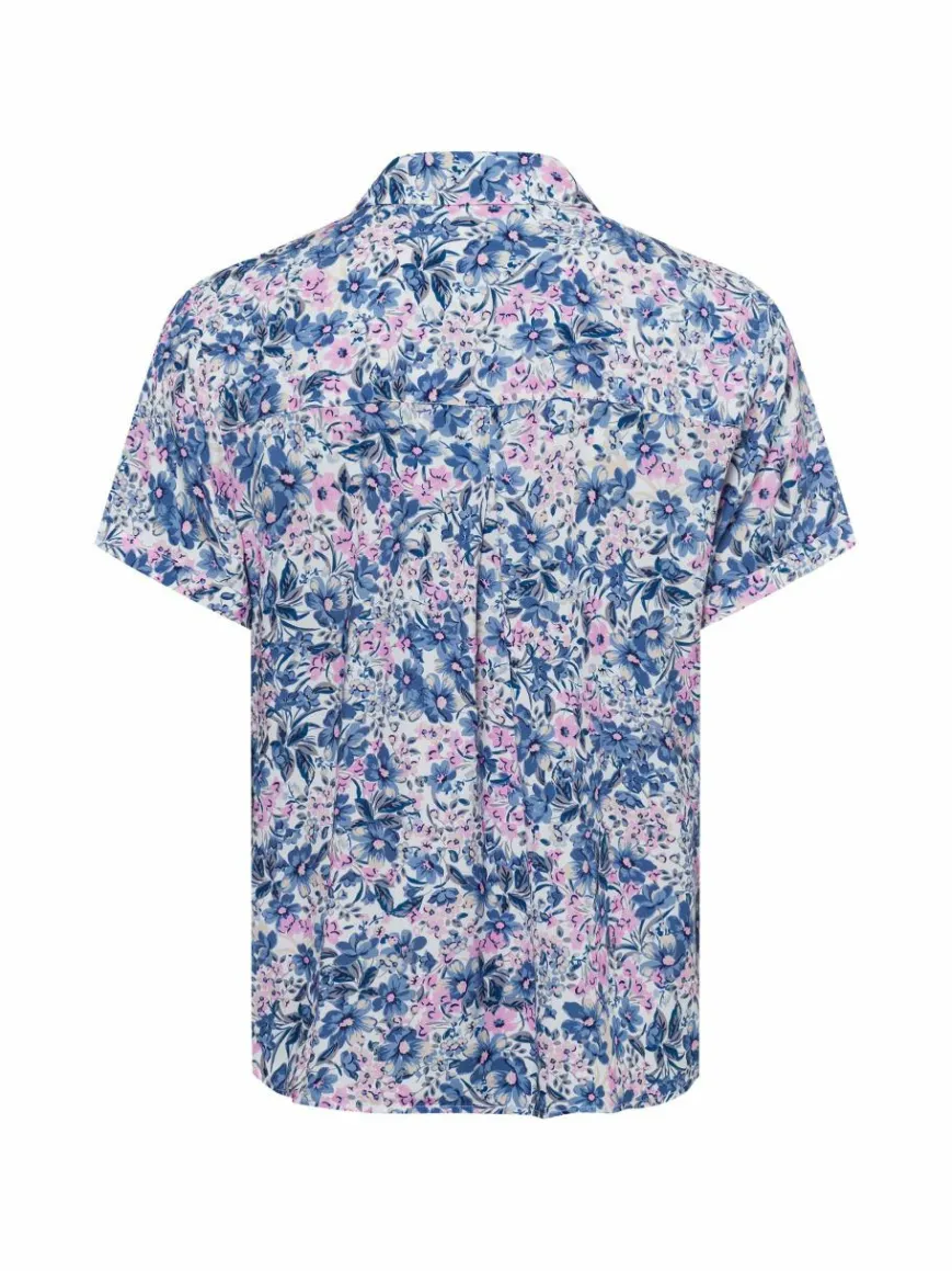 Franco Callegari Blusen*Damen Bluse blau rosa gemustert