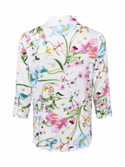 Franco Callegari Blusen*Damen Bluse weiß mehrfarbig gemustert