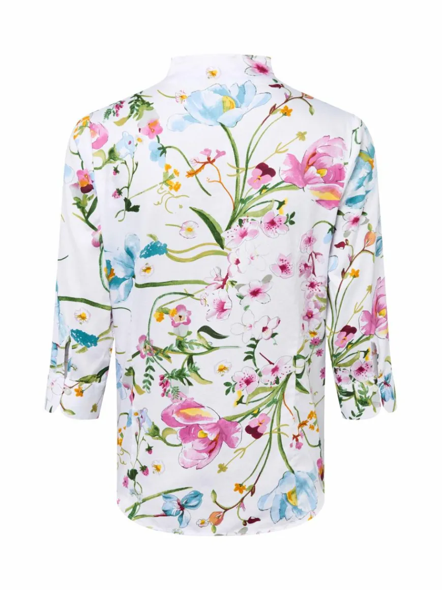 Franco Callegari Blusen*Damen Bluse weiß mehrfarbig gemustert