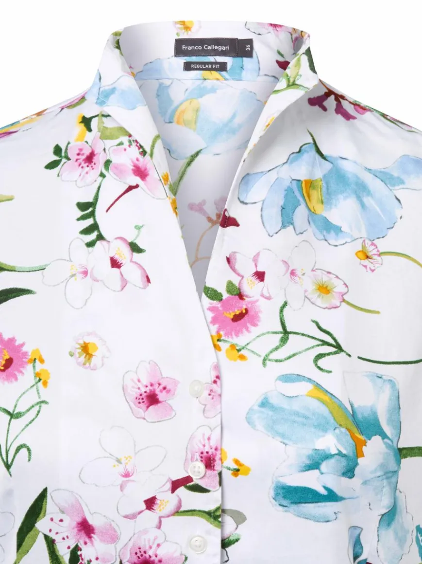 Franco Callegari Blusen*Damen Bluse weiß mehrfarbig gemustert