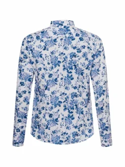 brookshire Blusen*Damen Bluse weiß blau gemustert