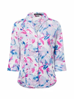 Franco Callegari Blusen*Damen Bluse pink aqua gemustert