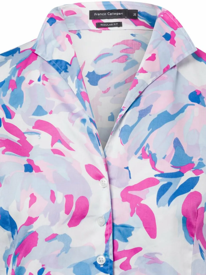 Franco Callegari Blusen*Damen Bluse pink aqua gemustert