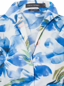 Franco Callegari Blusen*Damen Bluse blau weiß gemustert