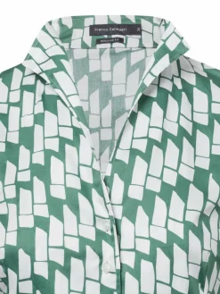 Franco Callegari Blusen*Damen Bluse grün weiß gemustert