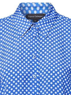 Franco Callegari Blusen*Damen Bluse blau weiß gepunktet