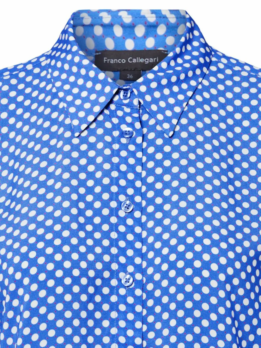 Franco Callegari Blusen*Damen Bluse blau weiß gepunktet