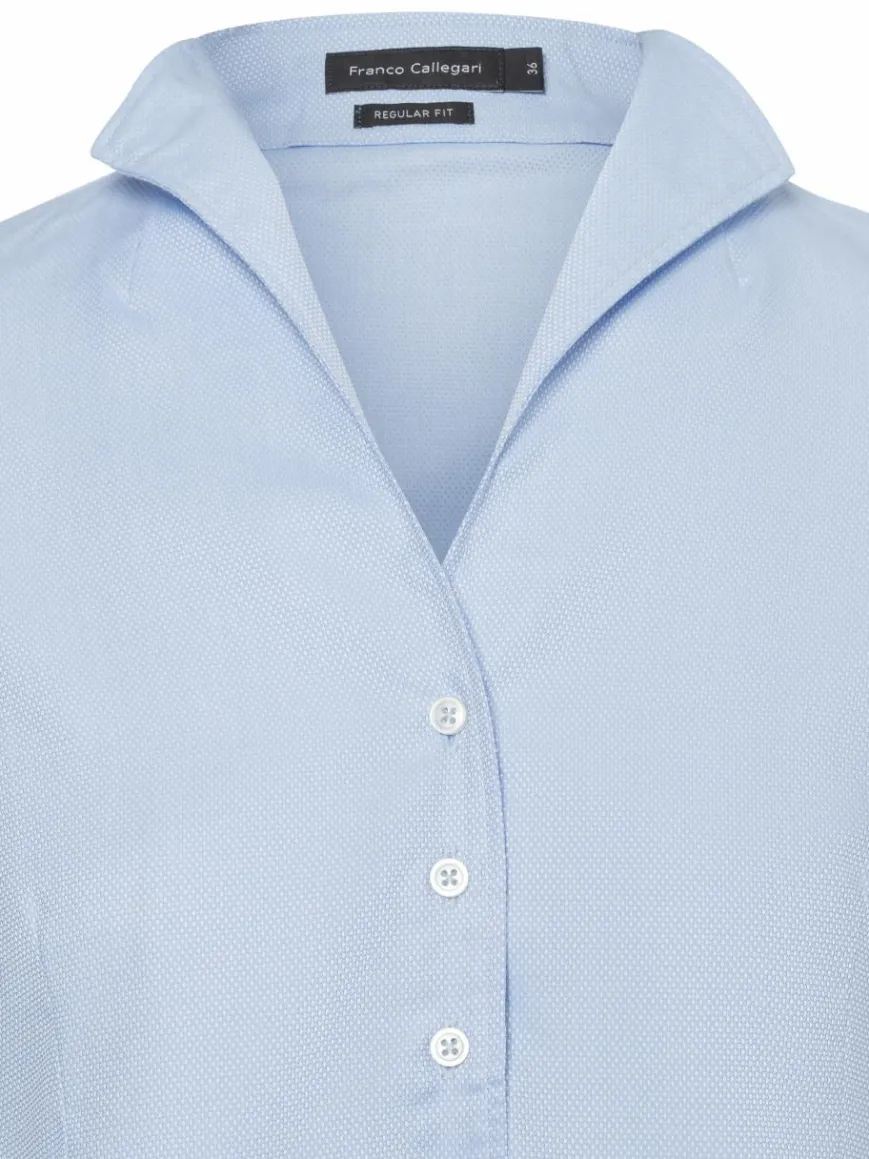 Franco Callegari Blusen*Damen Bluse hellblau gemustert