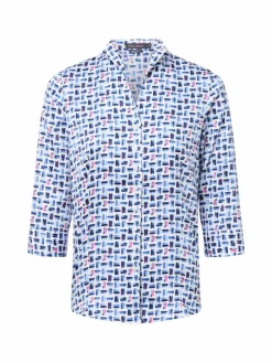 Franco Callegari Blusen*Damen Bluse marine weiß gemustert