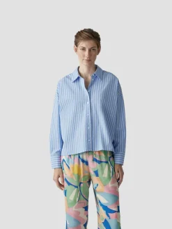 LCMT Blusen*Damen Bluse hellblau gestreift