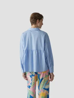 LCMT Blusen*Damen Bluse hellblau gestreift