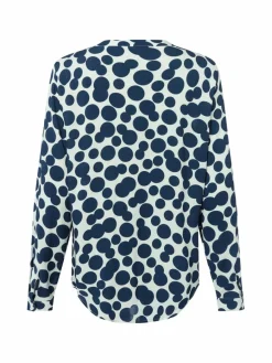 Franco Callegari Blusen*Damen Bluse ecru marine gepunktet