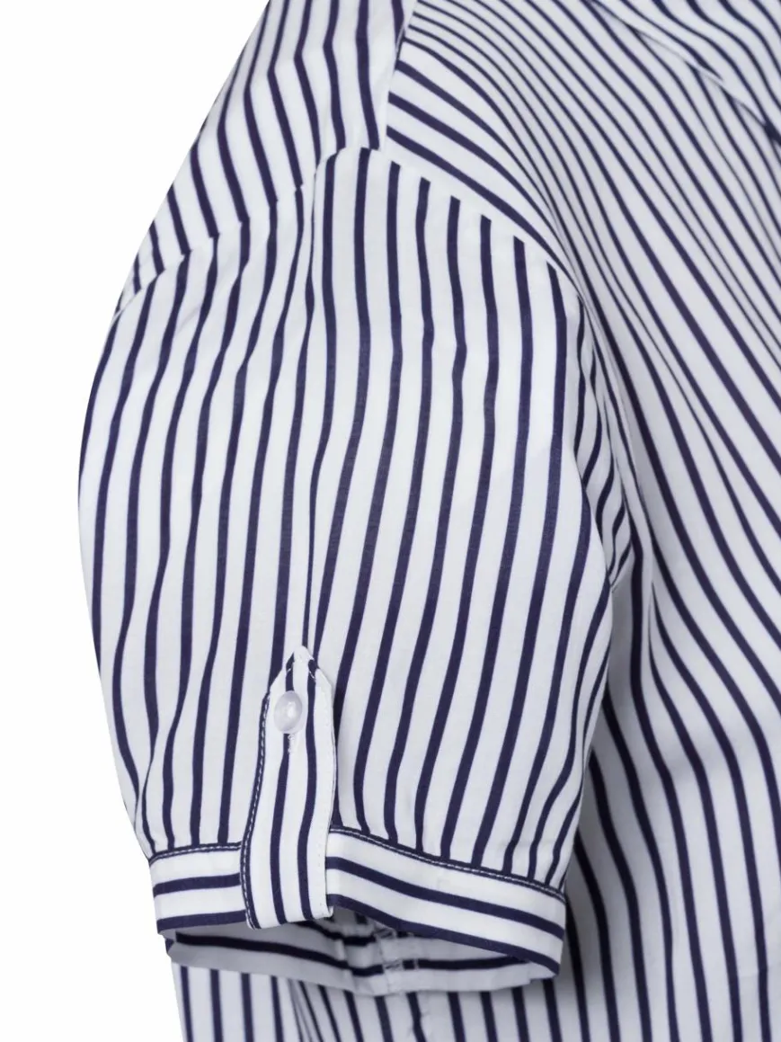 Franco Callegari Blusen*Damen Bluse weiß marine gestreift