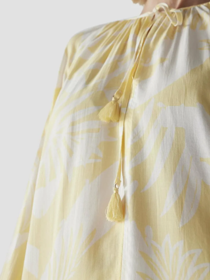 LCMT Blusen*Damen Bluse gelb gemustert