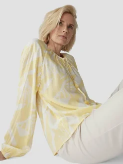 LCMT Blusen*Damen Bluse gelb gemustert