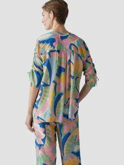 LCMT Blusen*Damen Bluse grün gemustert