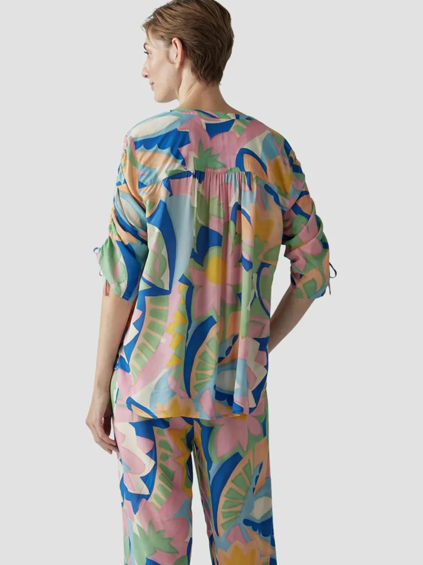 LCMT Blusen*Damen Bluse grün gemustert