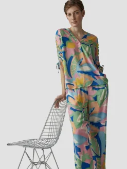 LCMT Blusen*Damen Bluse grün gemustert