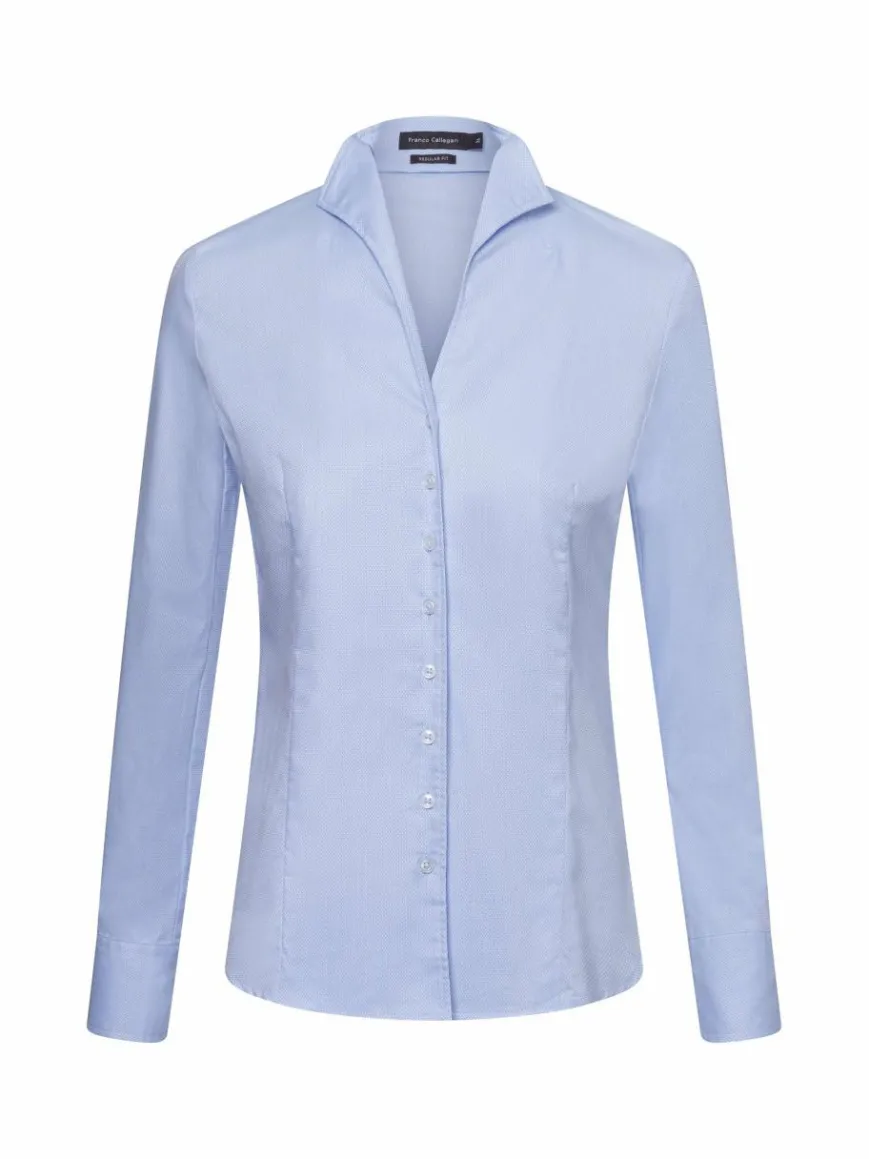 Franco Callegari Blusen*Damen Bluse hellblau gemustert