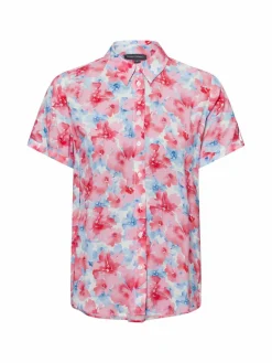 Franco Callegari Blusen*Damen Bluse altrosa hellblau gemustert